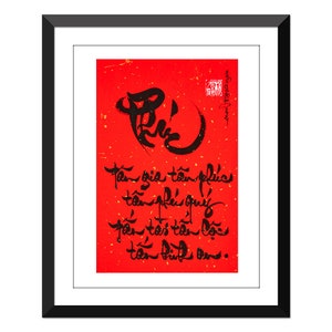 Vietnamesische Kalligrafie - Thu Phap Viet 11x17 zoll - Geschenk für neue Hausbesitzer