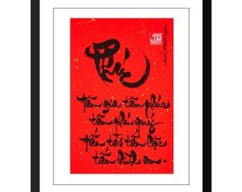 Vietnamesische Kalligrafie - Thu Phap Viet 11x17 zoll - Geschenk für neue Hausbesitzer