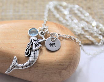 Mermaid Necklace - Personalized Mermaid Gifts - Mermaid Pendant - Mermaid Charm Necklace - Girls Mermaid Gift