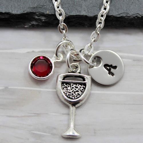 Wine Glass Necklace Personalized Wine Jewelry for Women Etsy