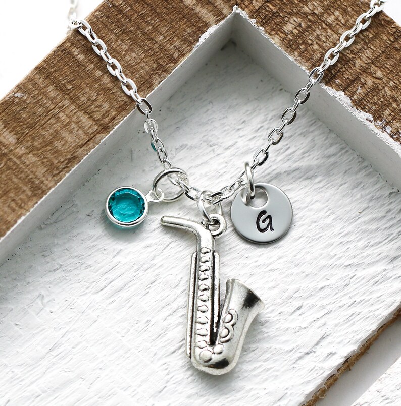 Saxophone Necklace for Women Personalized Alto Saxophone Necklace for Sax Player Birthday Gift Saxophone Jewelry for Band Student