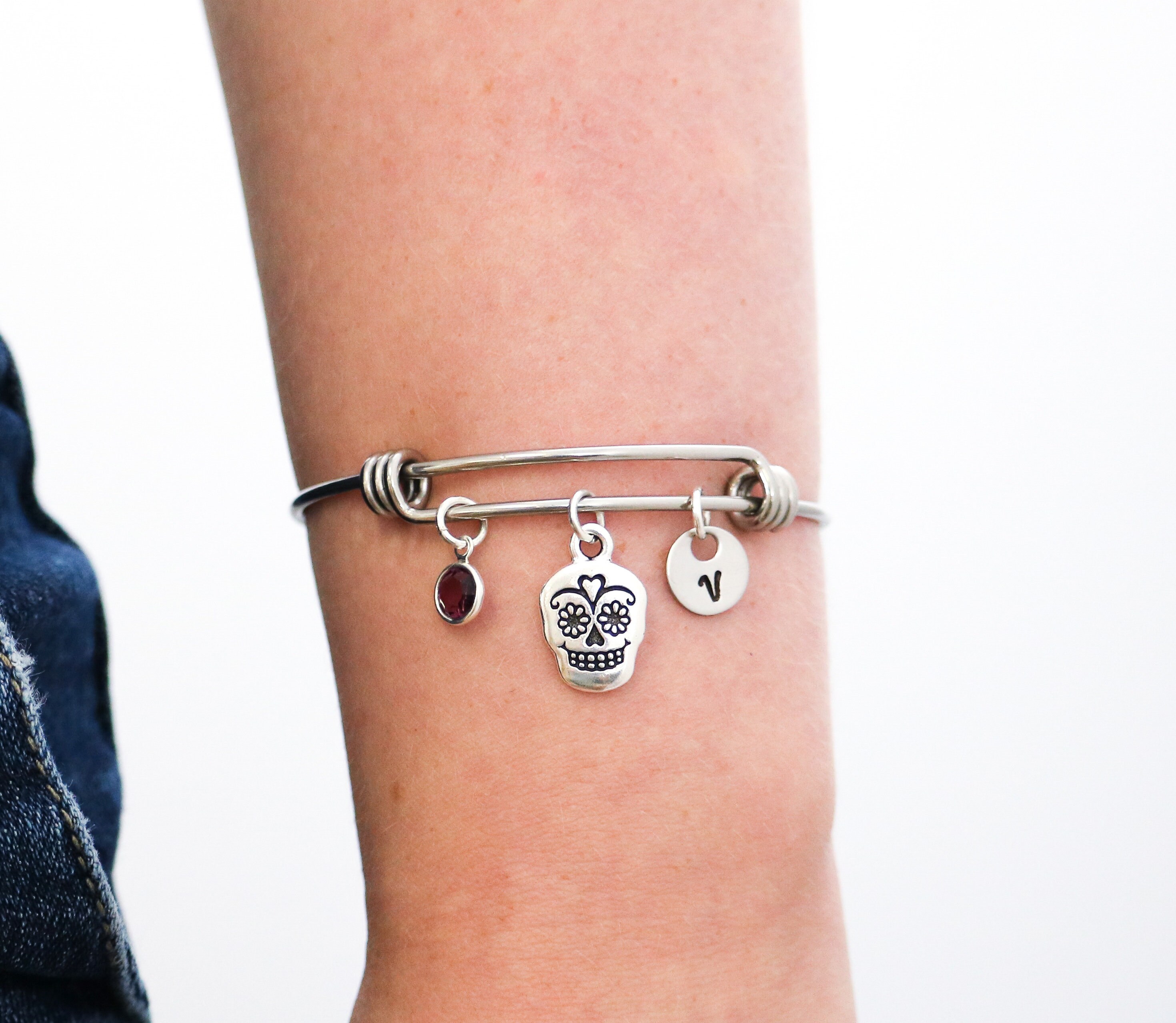 Sugar Skull Bracelet Personalized Sugar Skull Jewelry for - Etsy