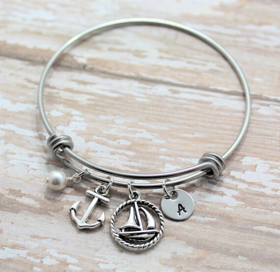 Sailboat Bracelet Nautical Bracelet Ocean Bracelet Etsy