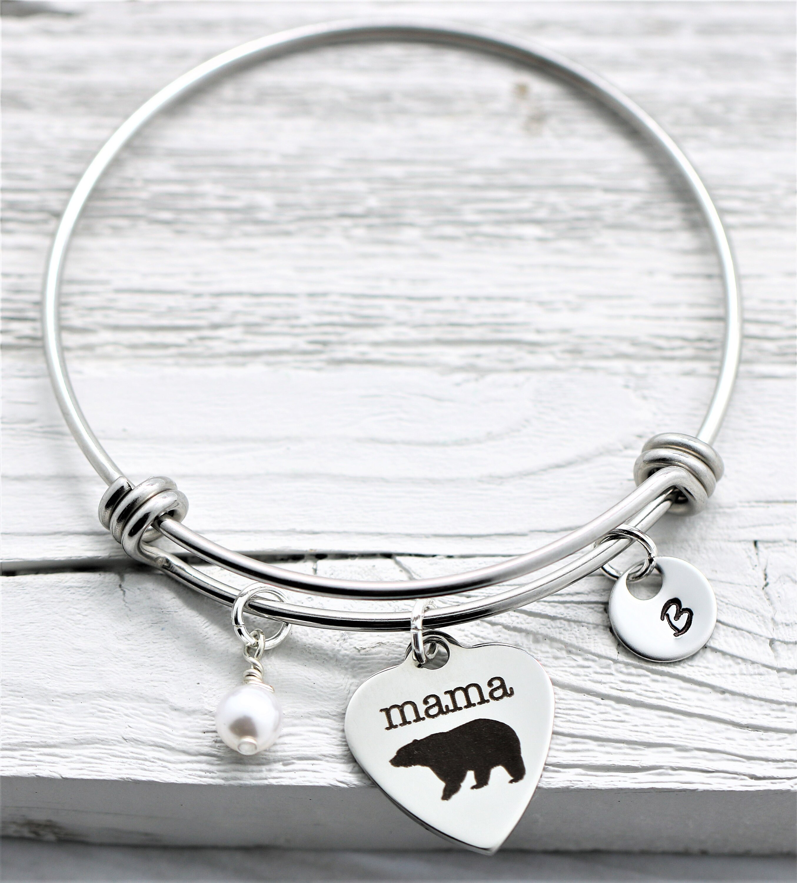 Mama Bear Bangle Bracelet for Mom for 