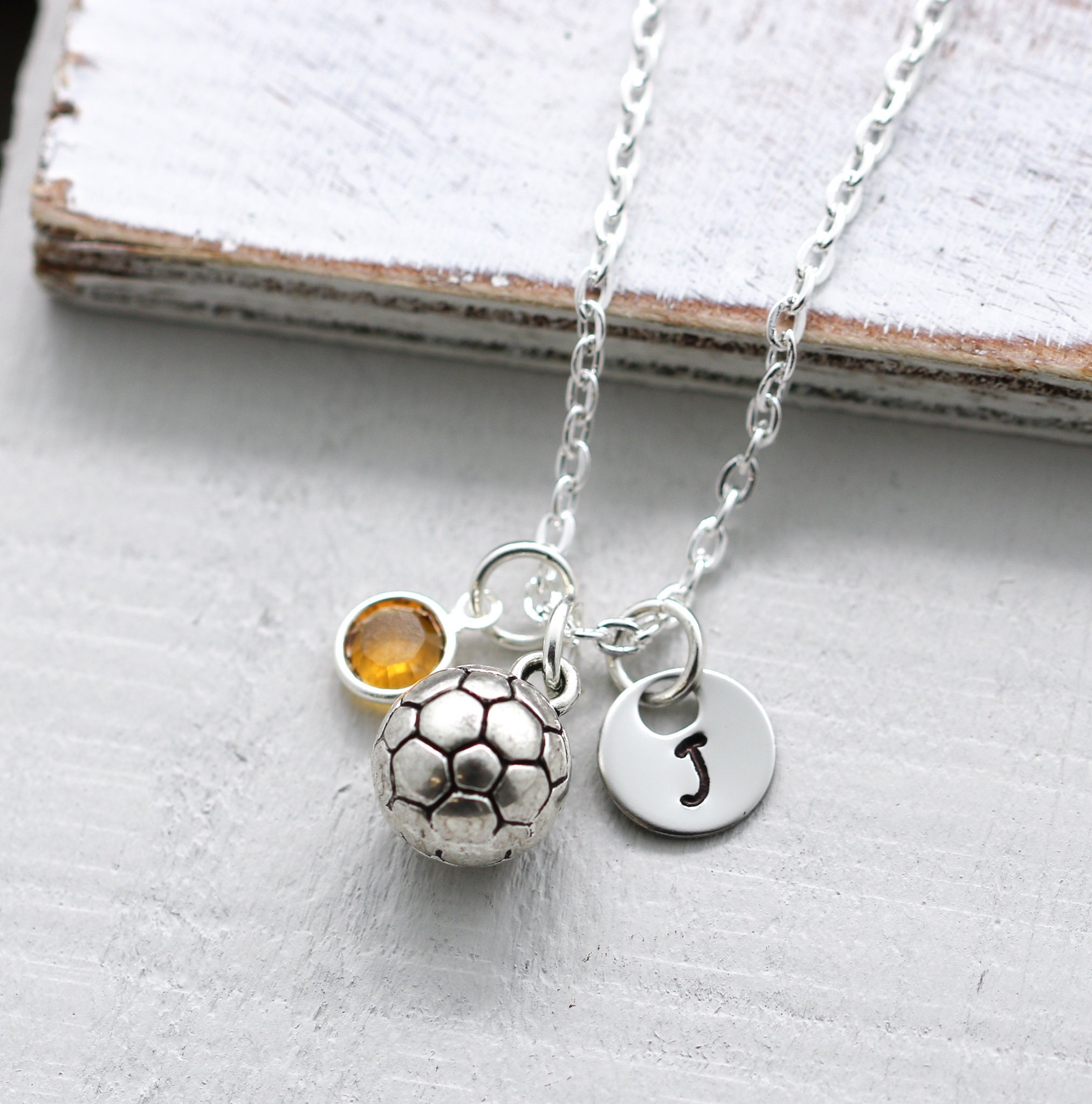 Soccer Necklace for Girl Personalized 