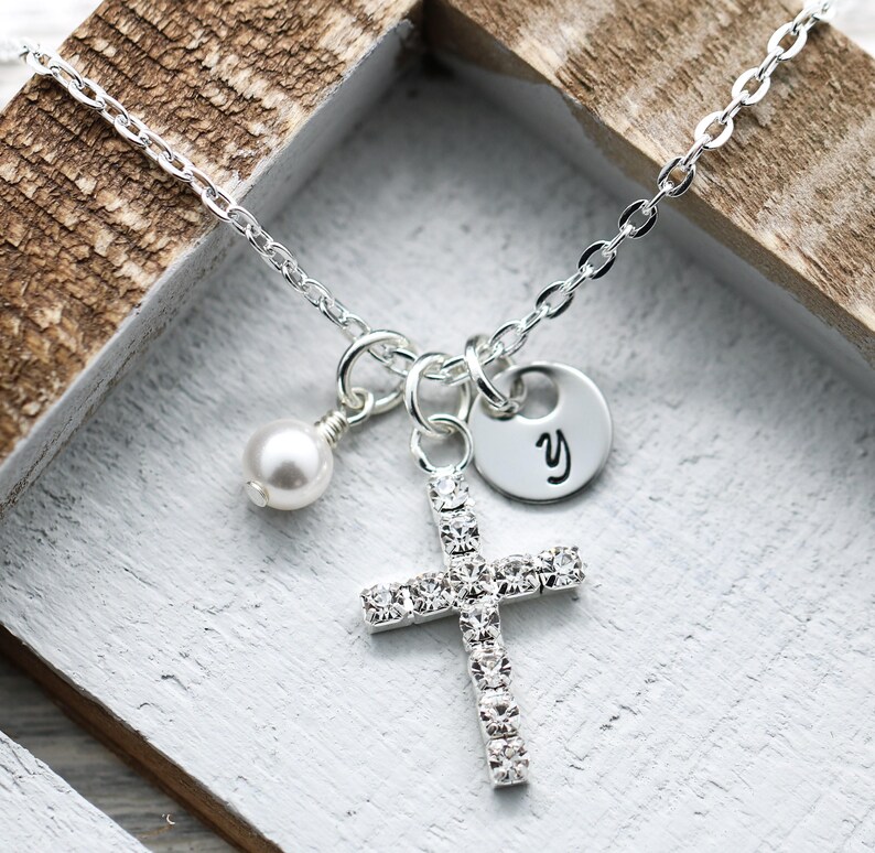 Custom Cross Necklace - Easter Gift for Women - Baptism Gift - Personalized Cross Jewelry - First Communion - Confirmation Gift - Christian 