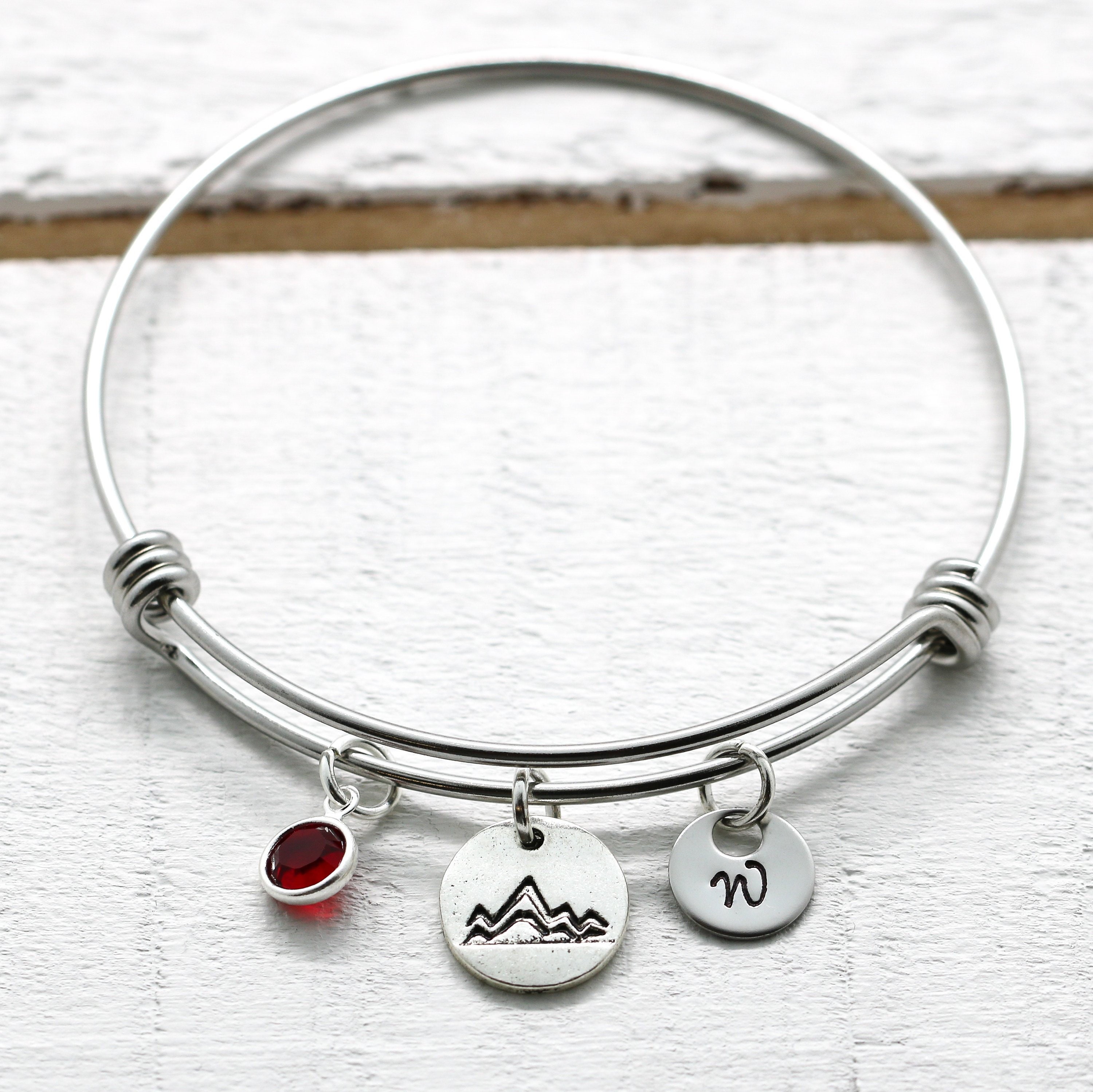 Mountain Bracelet Hiking Bracelet Mountain Charm Hiking Etsy