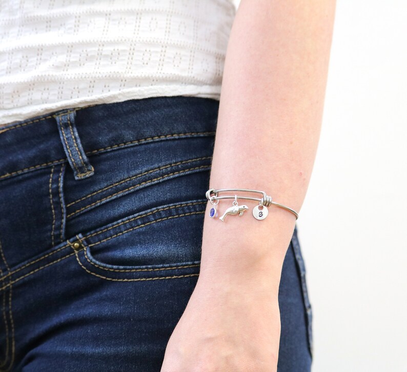 Ocean Animal Bracelet Girl/'s Seal Bracelet Personalized Seal Bangle Seal Animal Jewelry Women/'s Seal Bracelet Manatee bracelet