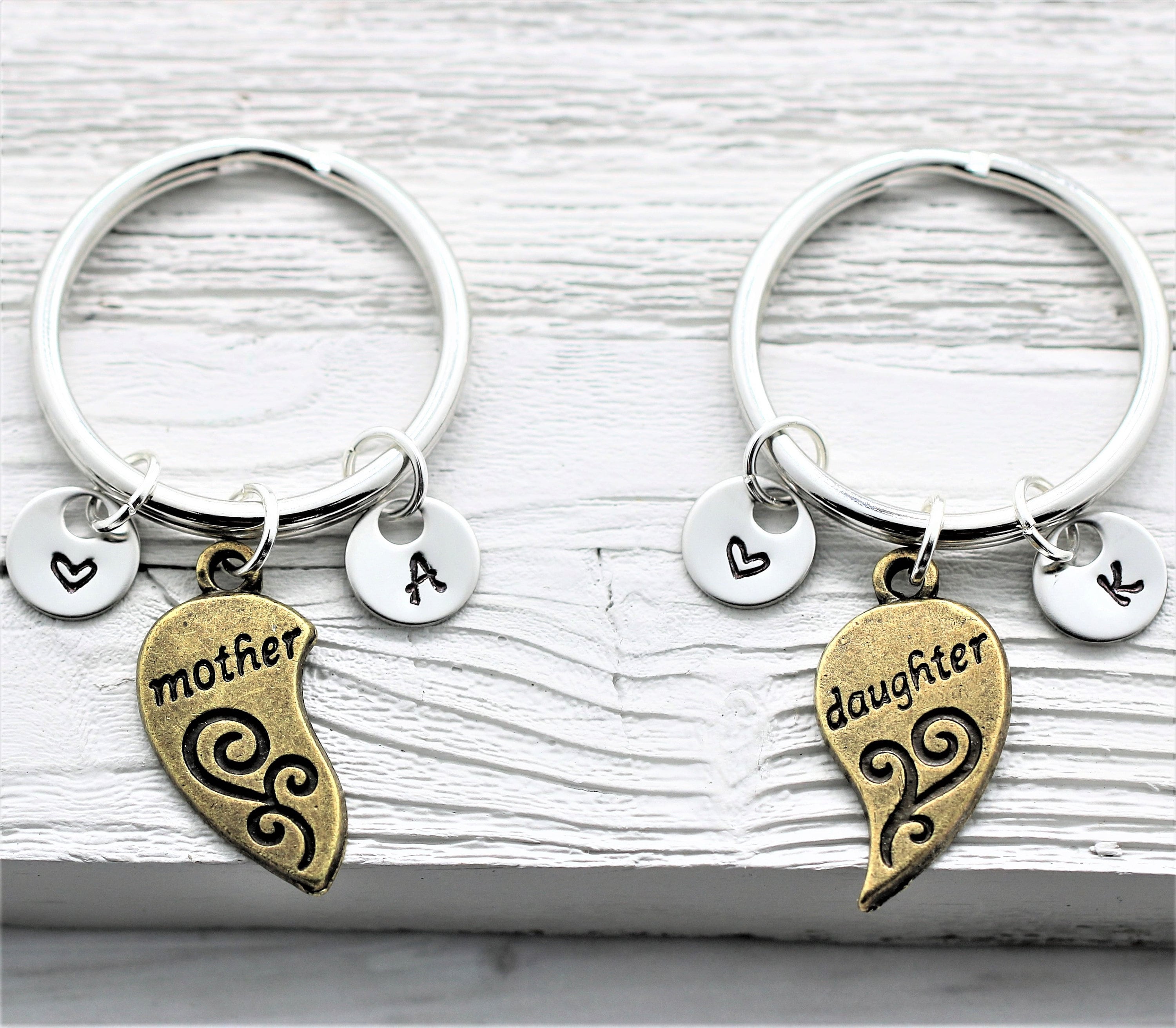 Mother Daughter Keychain Set Gift for Mom From Daughter Etsy
