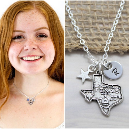 Texas State Necklace Texas Star State Jewelry Texas Etsy