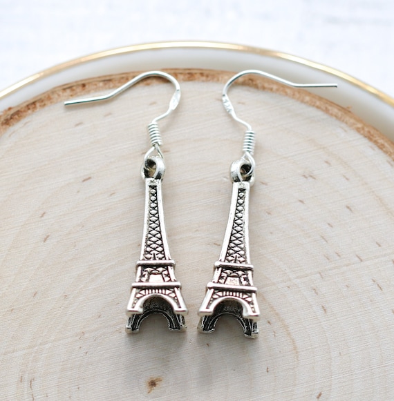 925 Sterling Silver Eiffel Tower Stud Earrings Design 6