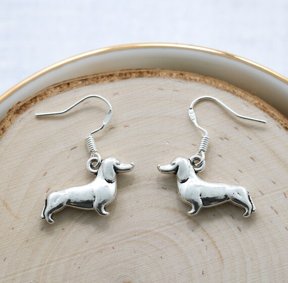 Weiner dog earrings top