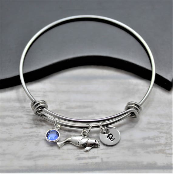Ocean Animal Bracelet Girl/'s Seal Bracelet Personalized Seal Bangle Seal Animal Jewelry Women/'s Seal Bracelet Manatee bracelet