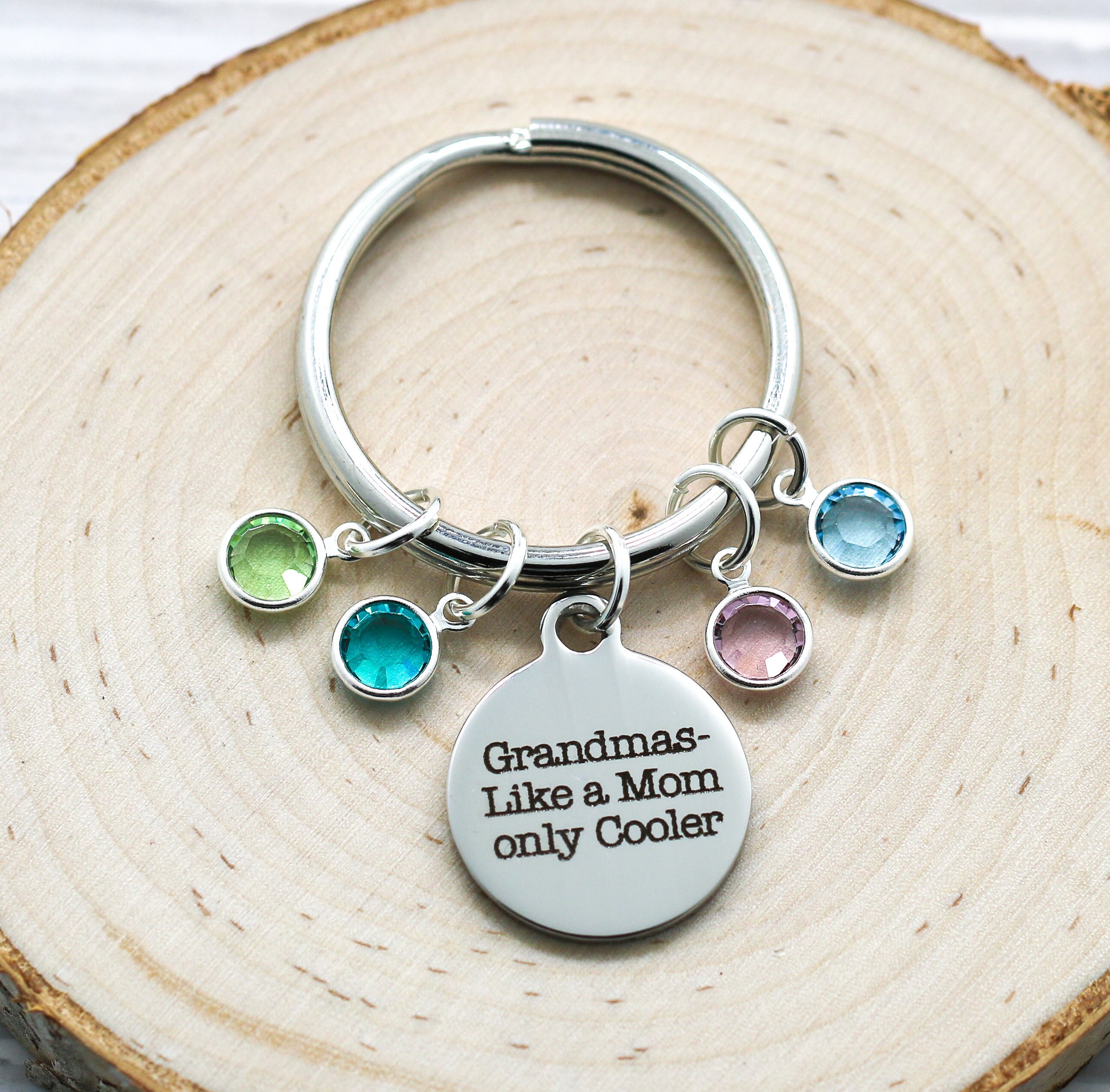Grandma Birthstone Keychain Custom Birthstone Jewelry for Etsy