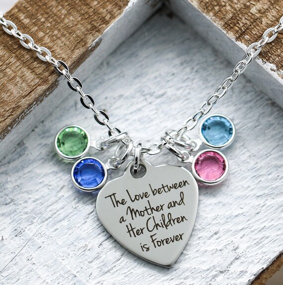 Mom Birthstone Necklace From Kids Love 