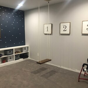 Playroom Number Wood Signs