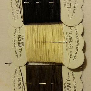 Filo di cotone. Filo di cotone cerato. Calibro pesante. Molto forte. Set di 3 colori. 45 metri in totale