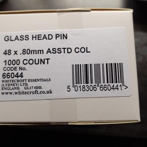 Glass head long pins