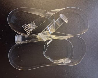transparent bra straps.  clear plastic 10 mm wide
