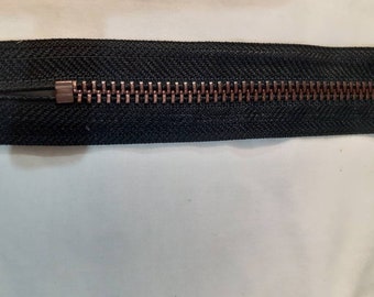 Zips with antique copper teeth