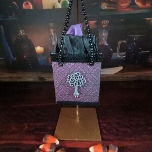 Halloween Paper Mache Goth Whimsical Tree Ornament Treat Bag