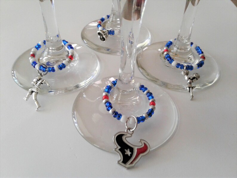 Houston Texas Inspired Wine Glass Ring Set of 4ID1 Etsy