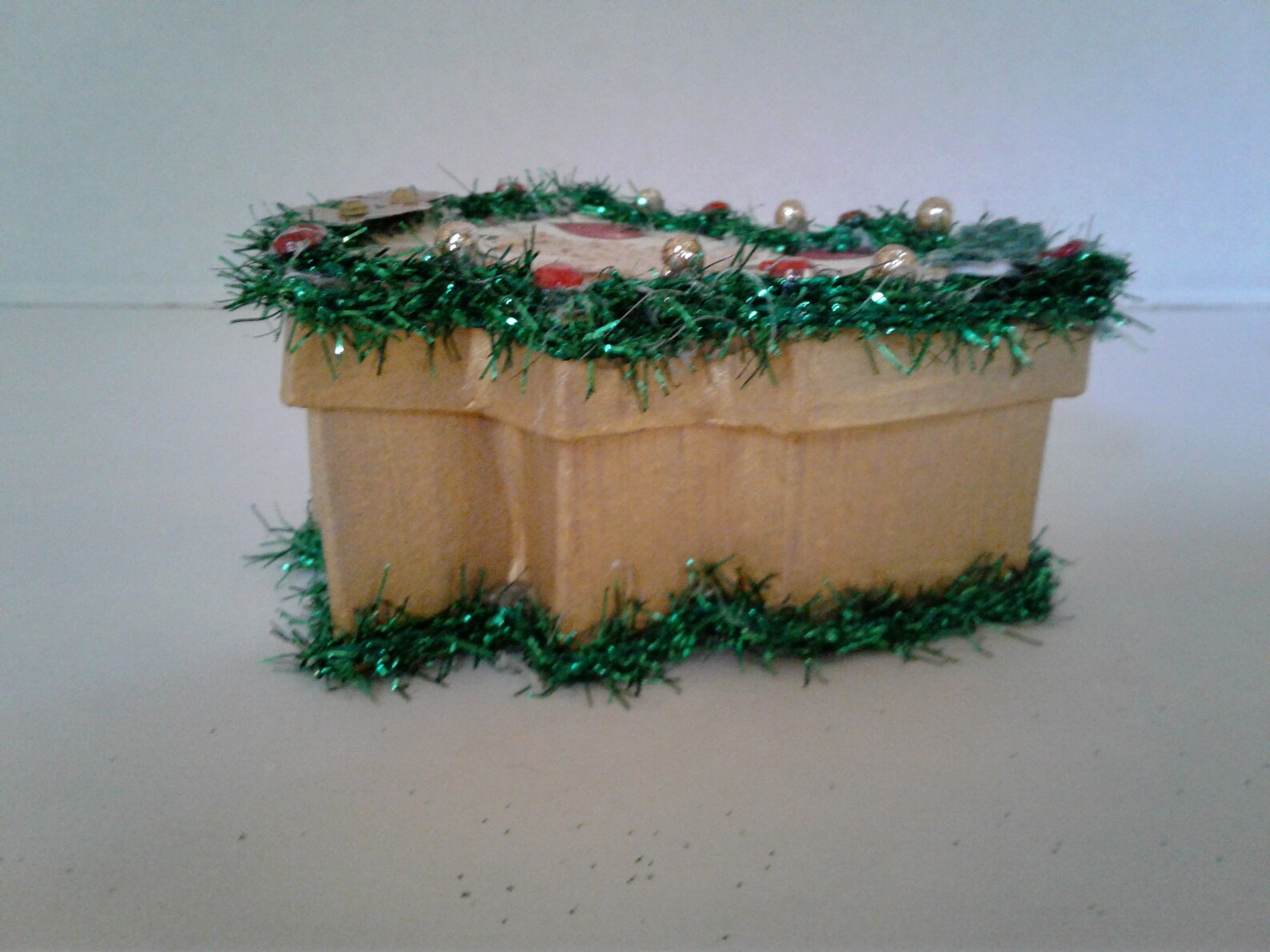 Paper Mache Tree Shaped Box With Reindeer Embellishment With Etsy