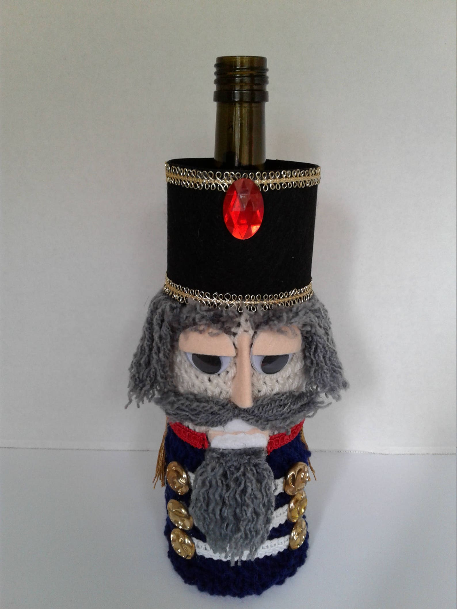 Christmas Nutcracker Upcycled Wine Bottle LuminaryMed Etsy