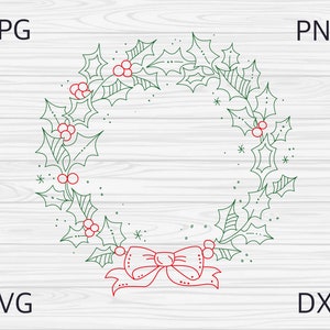 Kerstkrans SVG Bundel, Vakantie Krans SVG, Kersthuis Decoraties, Advent Huis Decoraties, Kerst Draw Cut File voor Cricut