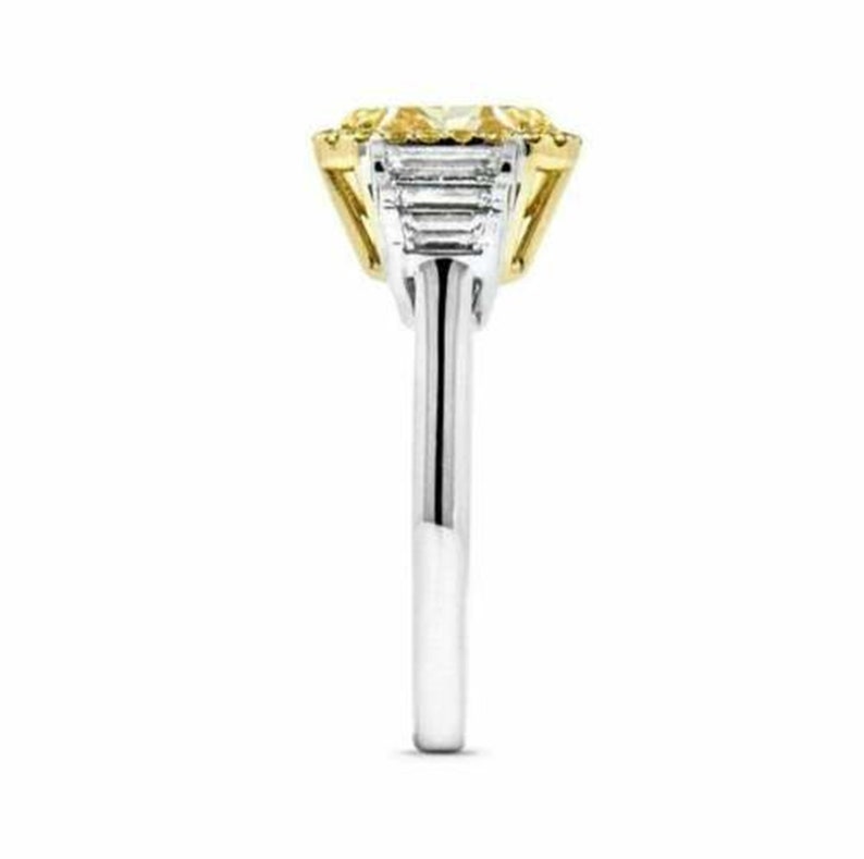 Asscher Cut Diamond Ring Halo Engagement Ring For Women Round White Yellow Diamond Ring Anniversary Diamond Ring Baguette Diamond Ring