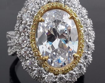 Split Shnak Party Wear Wedding Ring, Oval & Round Cut CZ Diamond Engagement Ring,Anniversary Ring For Women, Bridesmaid Gift, Custom Jewelry