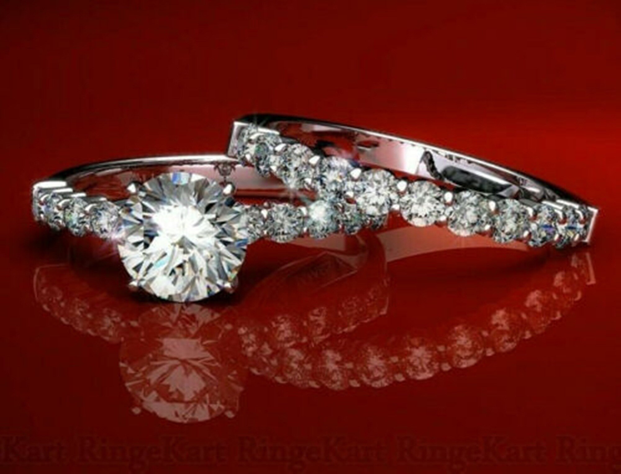 WeddingBridal Ring Set/Anniversary Gift Ring/ Round Etsy