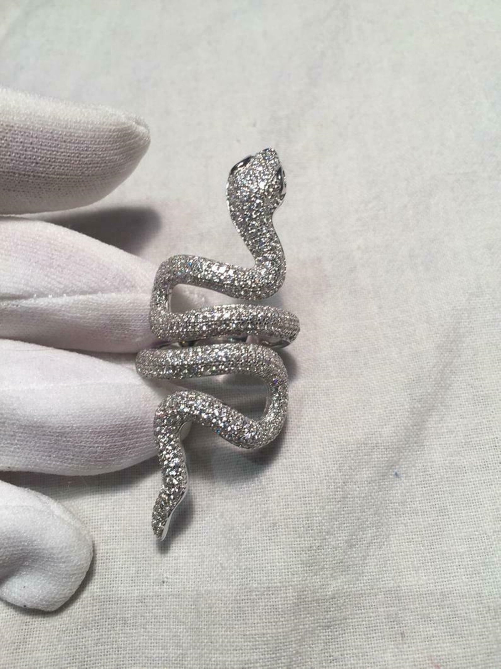 Snake Ring/ Round Cut Diamond Ring/ Engagement Ring/ Wedding Etsy