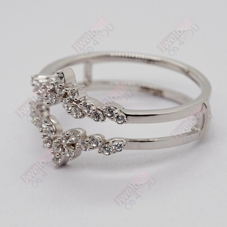 Round CZ or Moissanite Diamond Ring Enhancer Guard Wedding Etsy