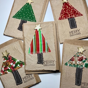 Cartões de Natal 'Scrappy' feitos à mão individualmente 3