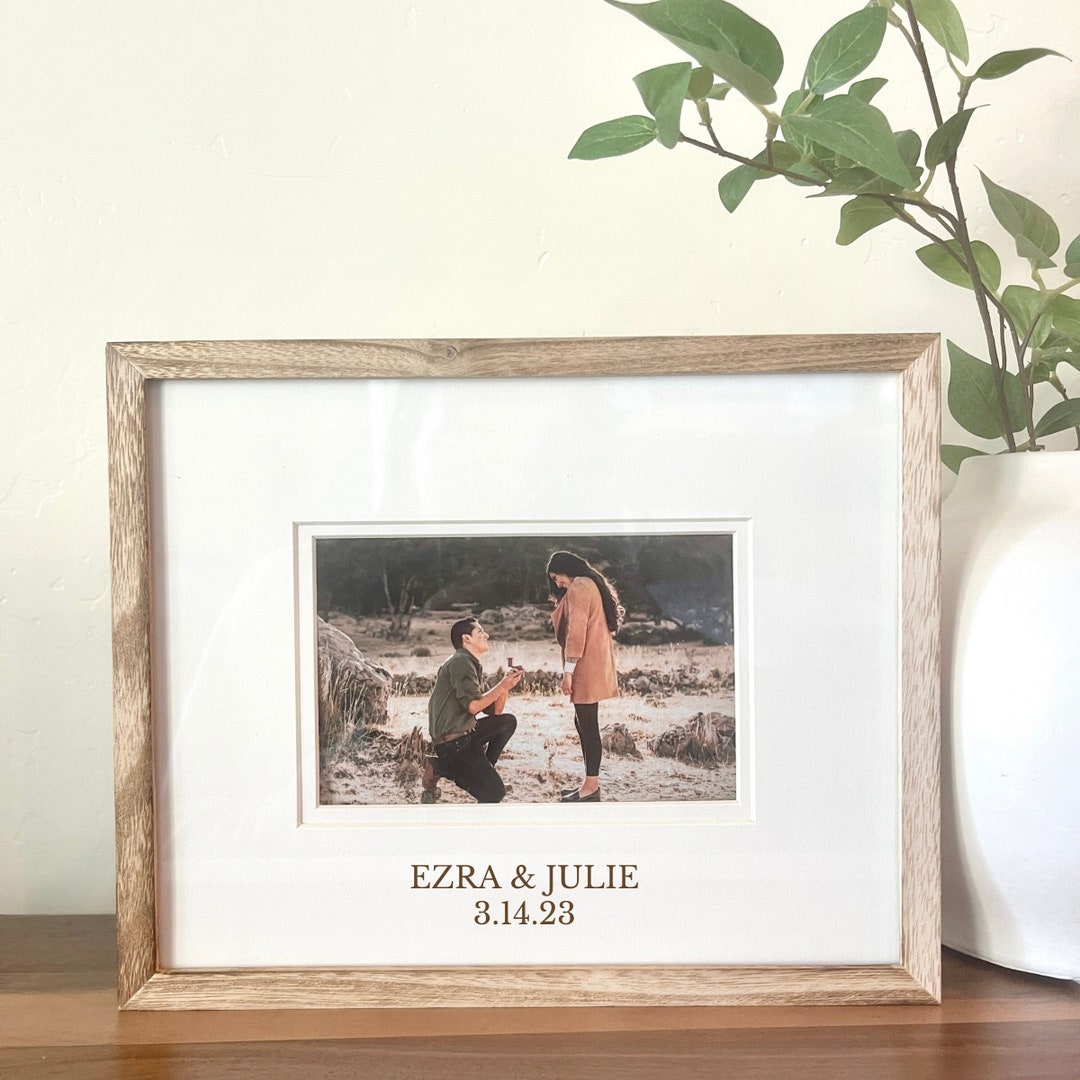 Personalized Engaged Picture Frame Gift Just Engaged Picture Etsy