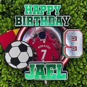 Soccer Player Cake Topper Portugal | Soccer Birthday Party| Soccer Theme. Customizations Welcomed.