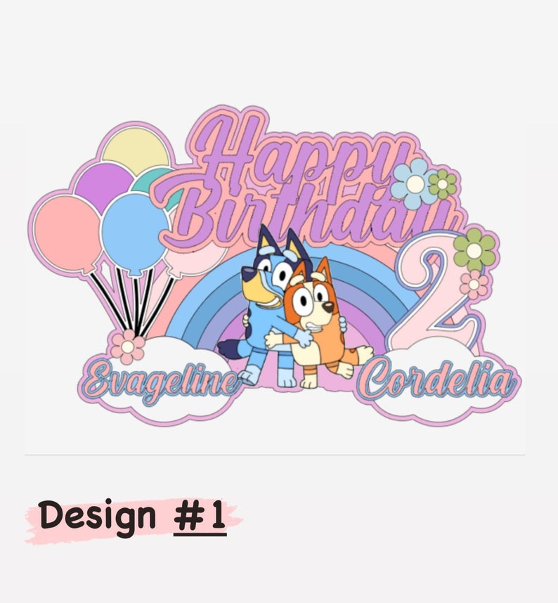Bluey Birthday Cake Topper Etsy