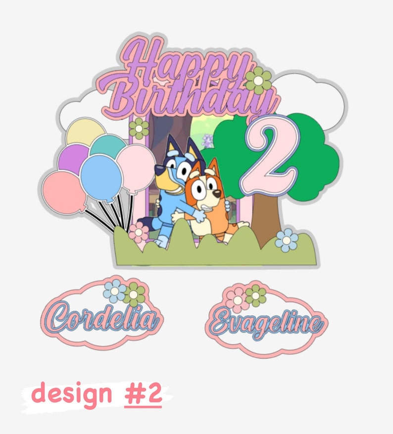 Bluey Birthday Cake Topper Etsy