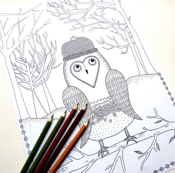 Owl Coloring Page Colouring Pages Adult Colouring Adult Coloring Page Colouring Book Adult Coloring Book Colouring
