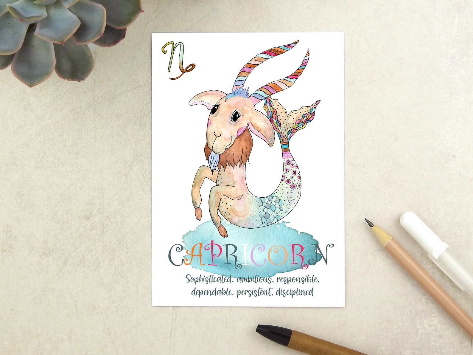 Lustige Sternzeichen Steinbock Postkarte Steinbock Traits Etsy