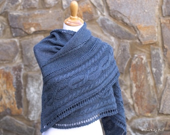 Outlander inspired shawl, Fallen through time shawl, Claire's shawl, blue knit shawl, oversized scarf, shoulder wrap, scarf