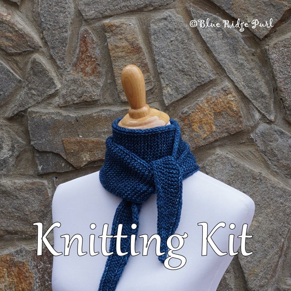 Carolina scarf knitting kit / women's neckerchief / small scarf / Malabrigo yarn / pattern, merino wool, knitting needles, stitch marker
