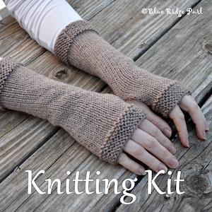 DIY fingerless gloves knitting kit / Outlander fingerless gloves / knit kit / printed pattern, yarn, knitting needles, stitch markers