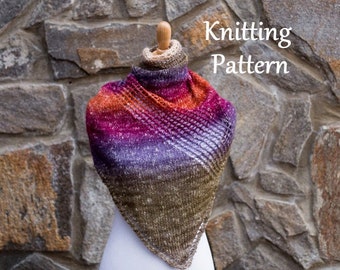 Shawl knitting pattern / Trillium shawl pattern / knit scarf pattern / PDF instant download