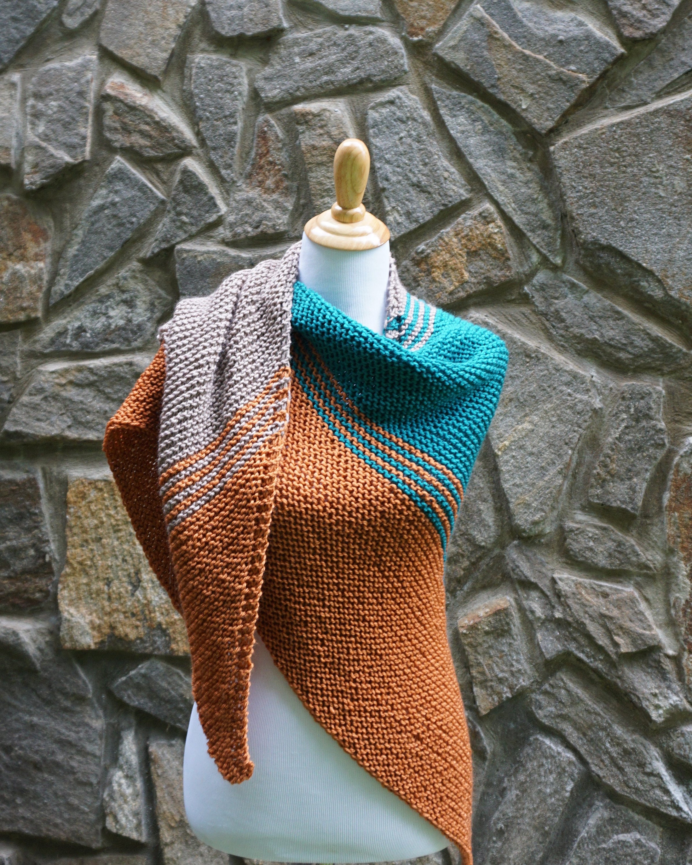 Patrón de tejido de chal, lana merino, patrón de chal de rayas - Etsy México, image size:2398x3000