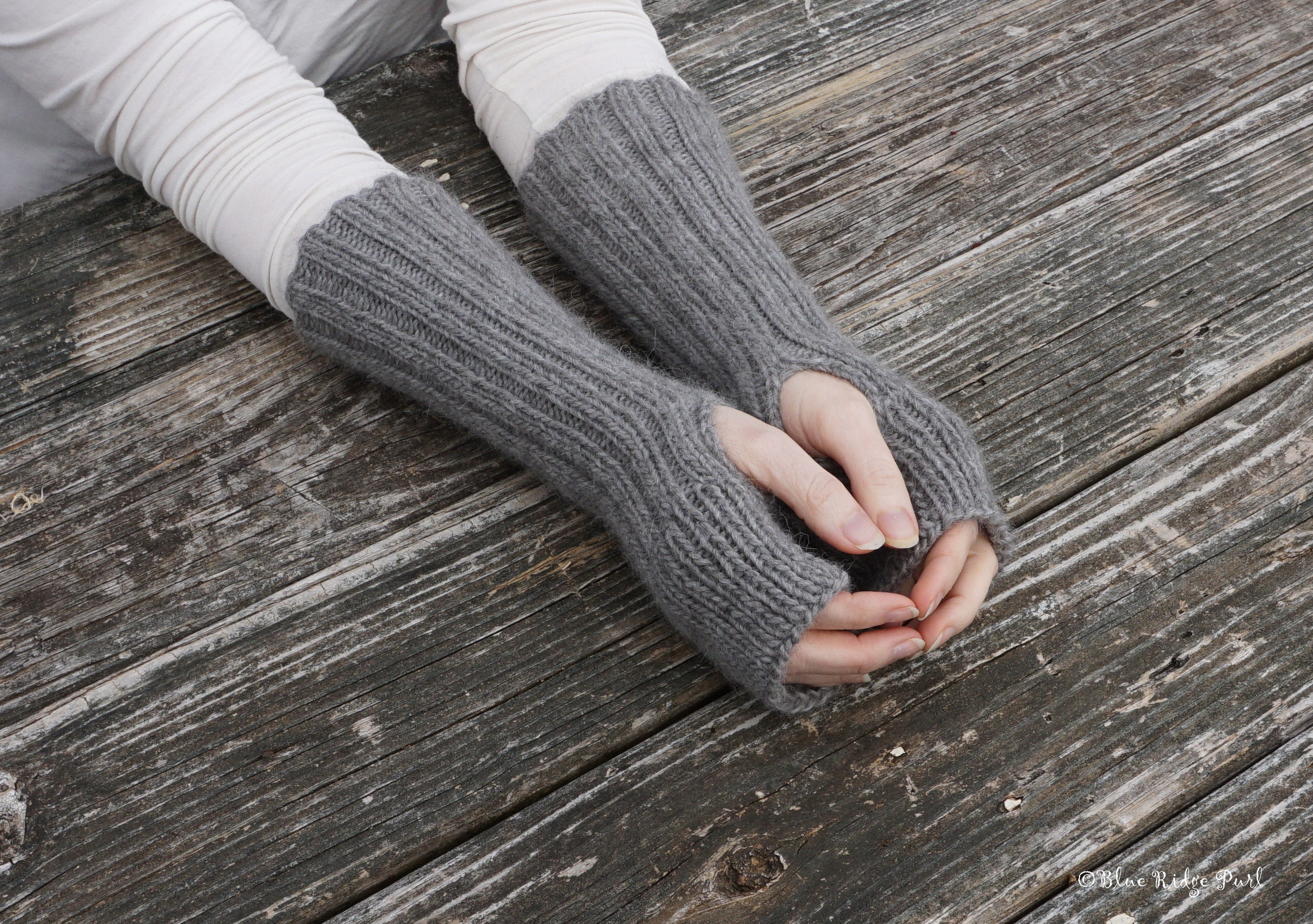 DIY fingerless gloves knitting kit / printed pattern and yarn Etsy