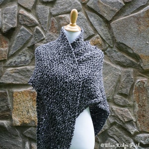Outlander shawl, Claire's grey shawl, Lallybroch shawl, hand knit wrap, knitted triangle shawl, gray knitted shawl
