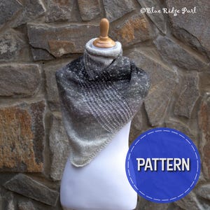 Shawl knitting pattern, Trillium shawl pattern, knit scarf pattern, PDF instant download