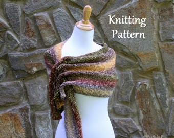Shawl knitting pattern, Snapdragon shawl pattern, knit scarf pattern, PDF instant download